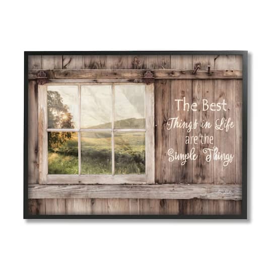 Stupell Industries Simple Things Rustic Barn Window Distressed Photograph Framed Wall Art